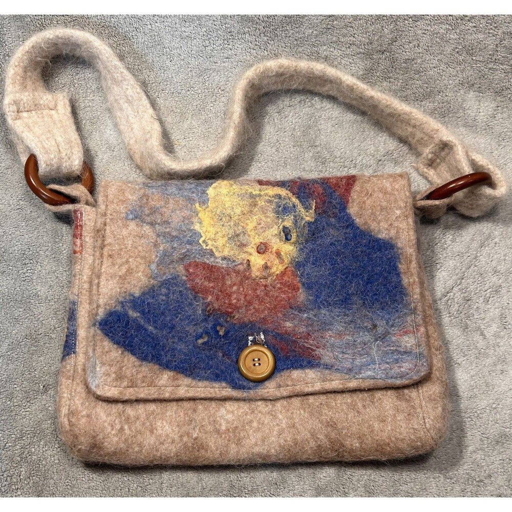 Colorful Artisan Handmade Wool Messenger Purse